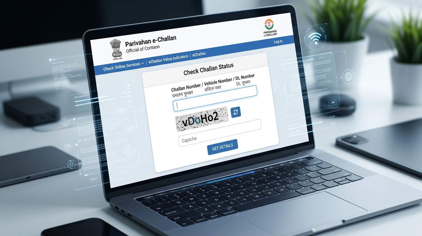 Driving license number e-challan status check online