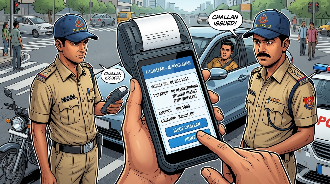 Steps to check and pay e-challan by driving license number